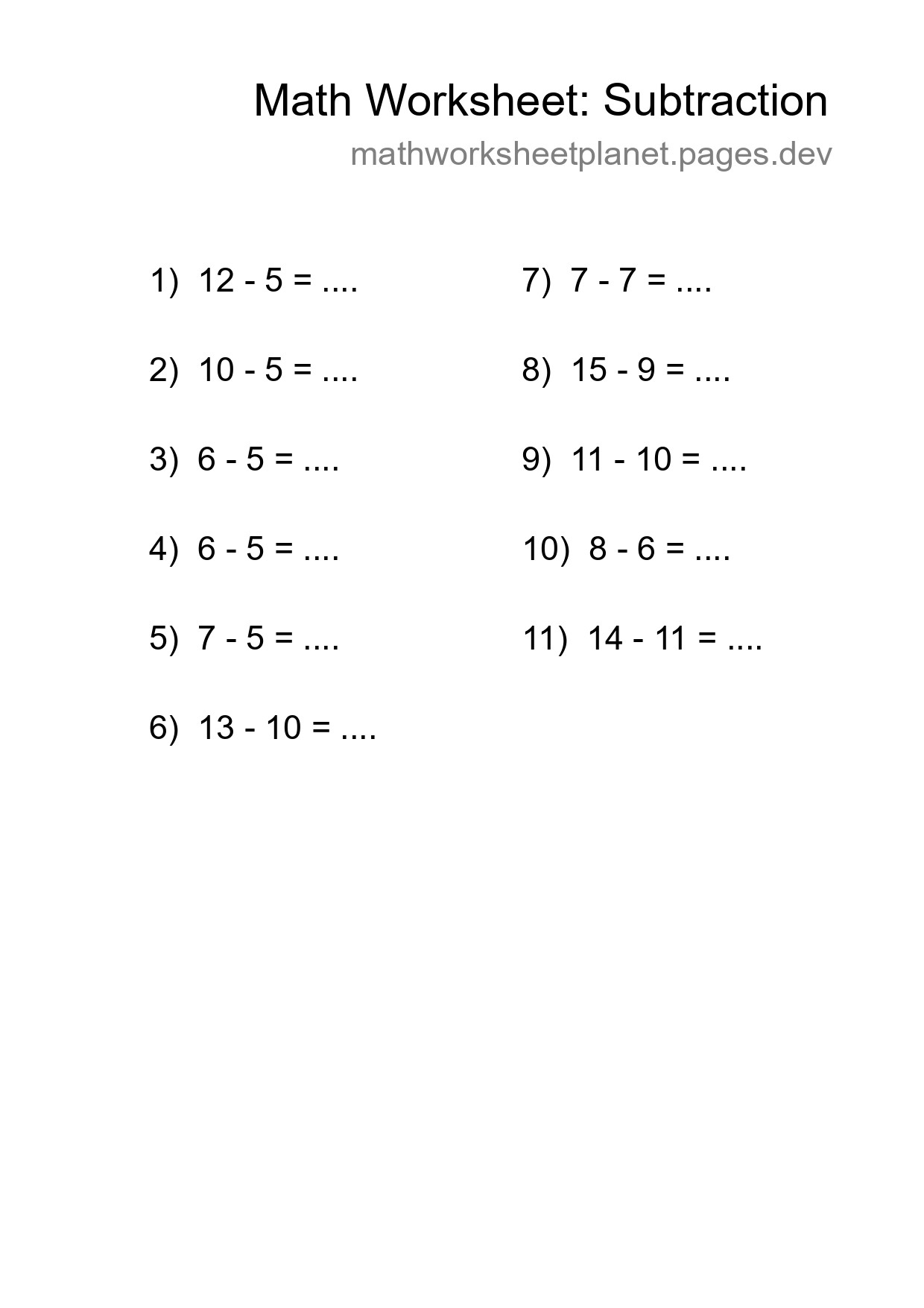 Free 11 Subtraction Math Worksheet For Grade 2 - Part 248