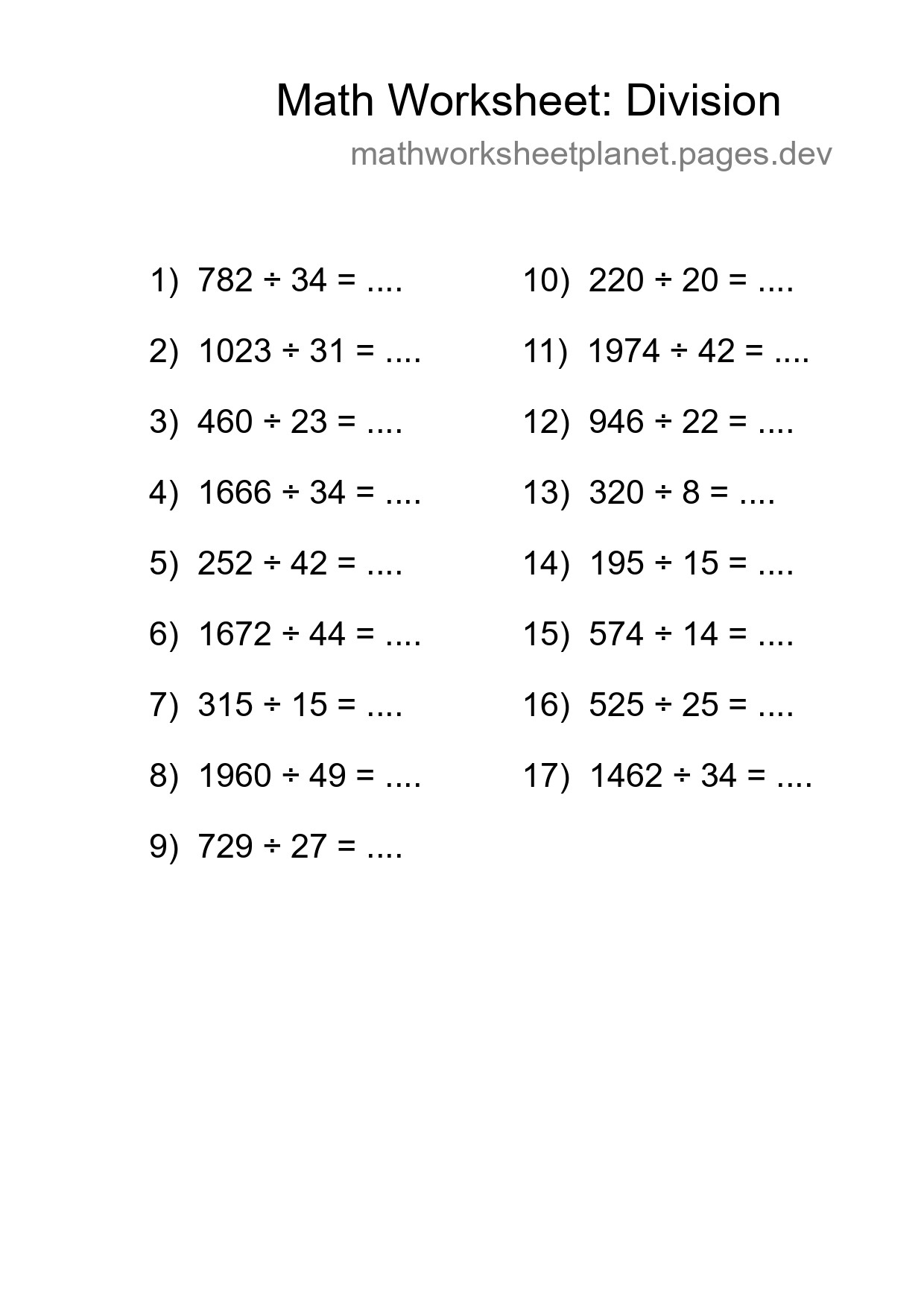 Free 17 Division Math Worksheet For Grade 2 - Part 284