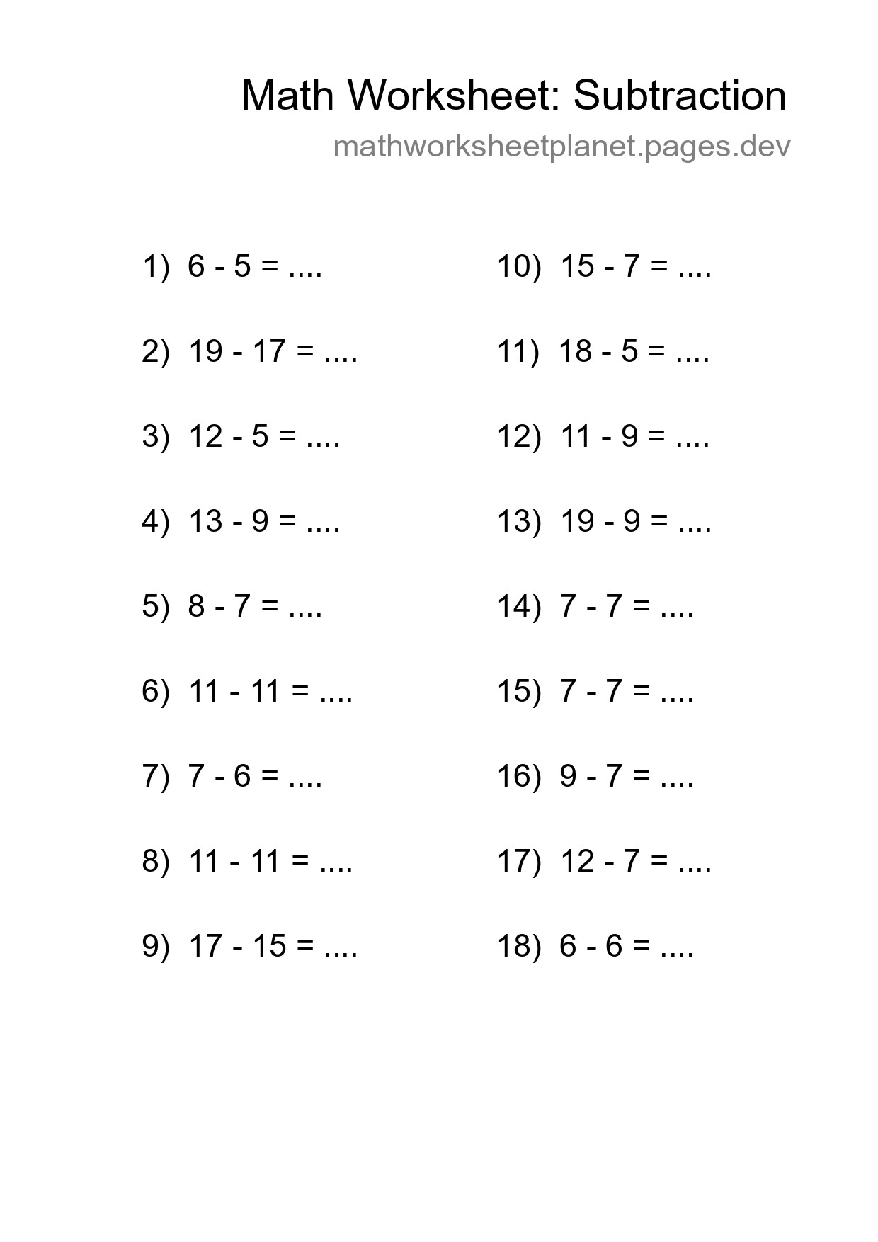 Free 18 Subtraction Math Worksheet For Grade 2 With Answers - Part 108