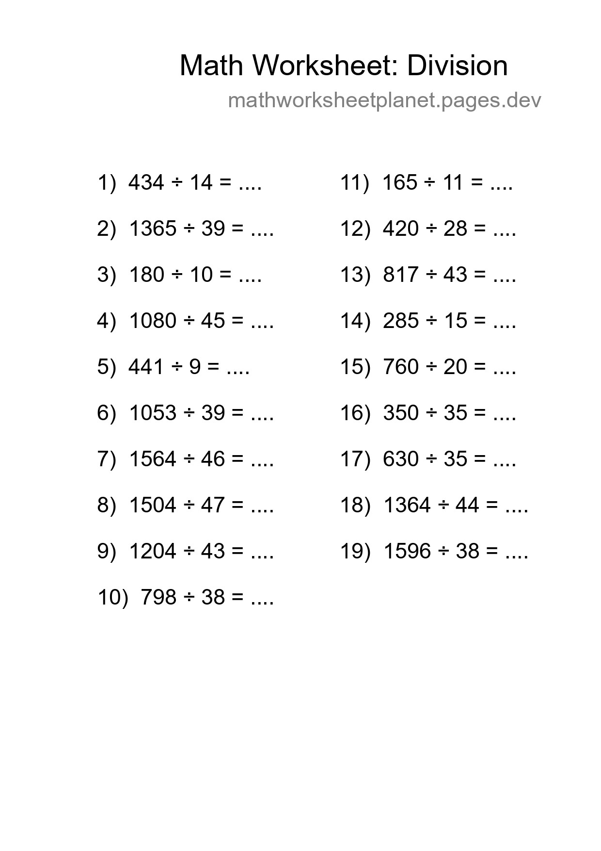 Free 19 Division Math Worksheet For Grade 2 With Answers - Part 114