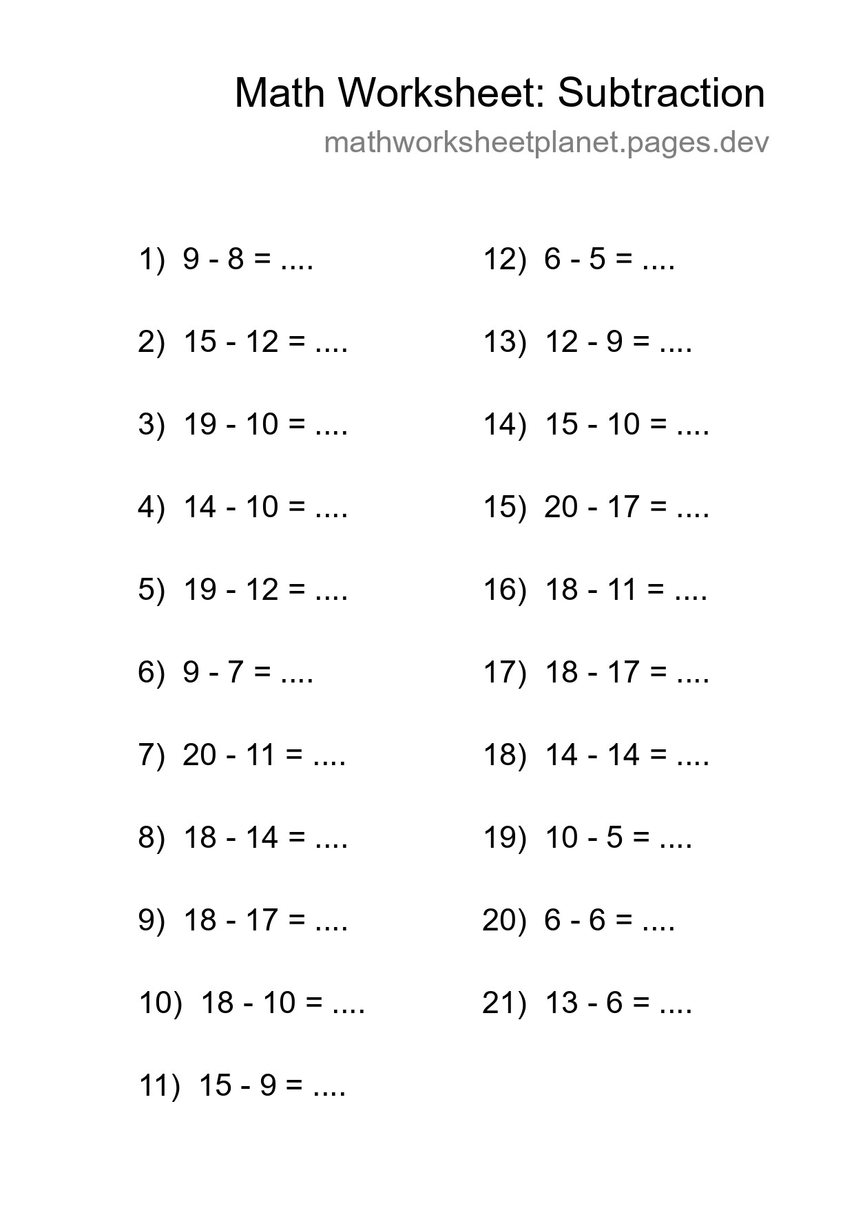 Free 21 Subtraction Math Worksheet For Grade 2 With Answers - Part 118