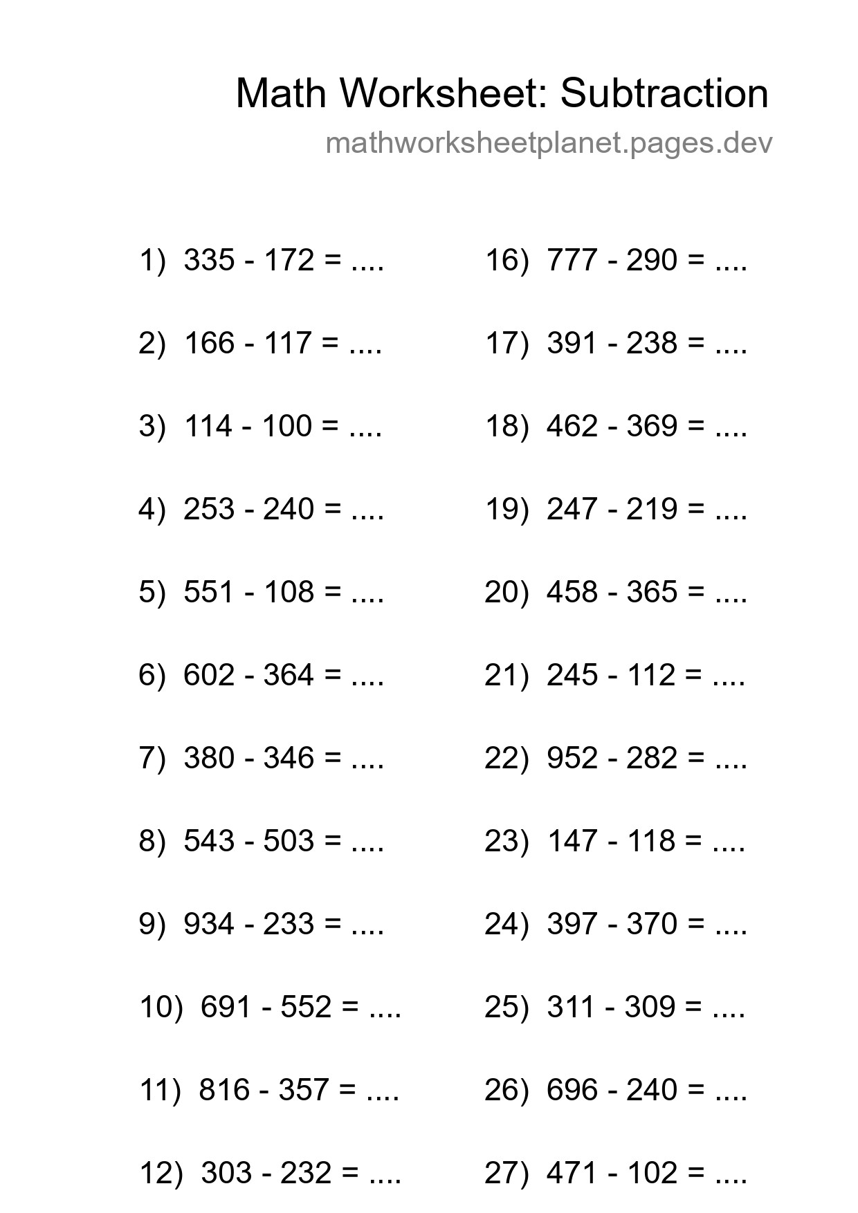 Free 29 Subtraction Math Worksheet For Grade 5 With Answers - Part 268