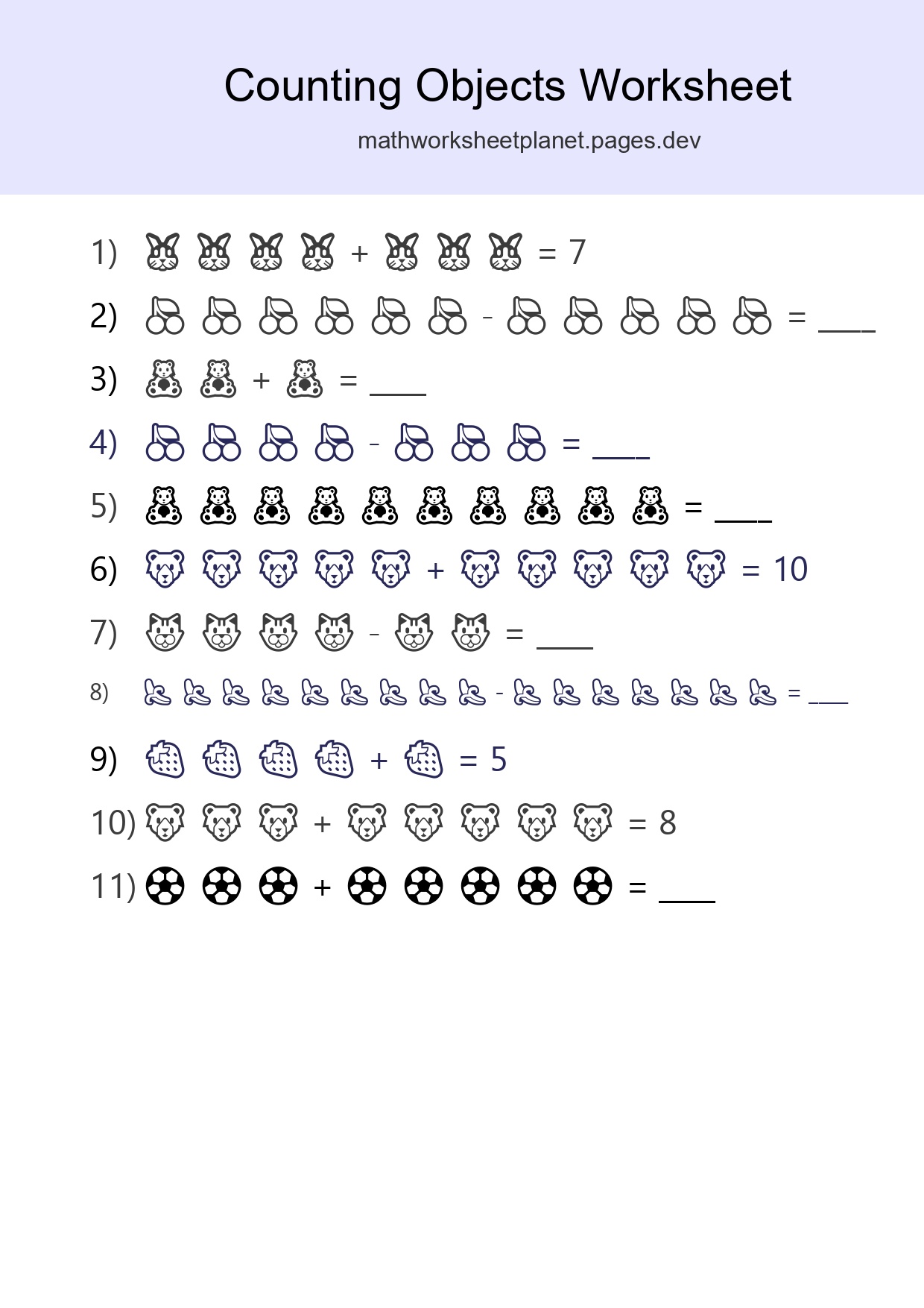 Free Counting Objects Worksheet For Kindergarten - Part 153