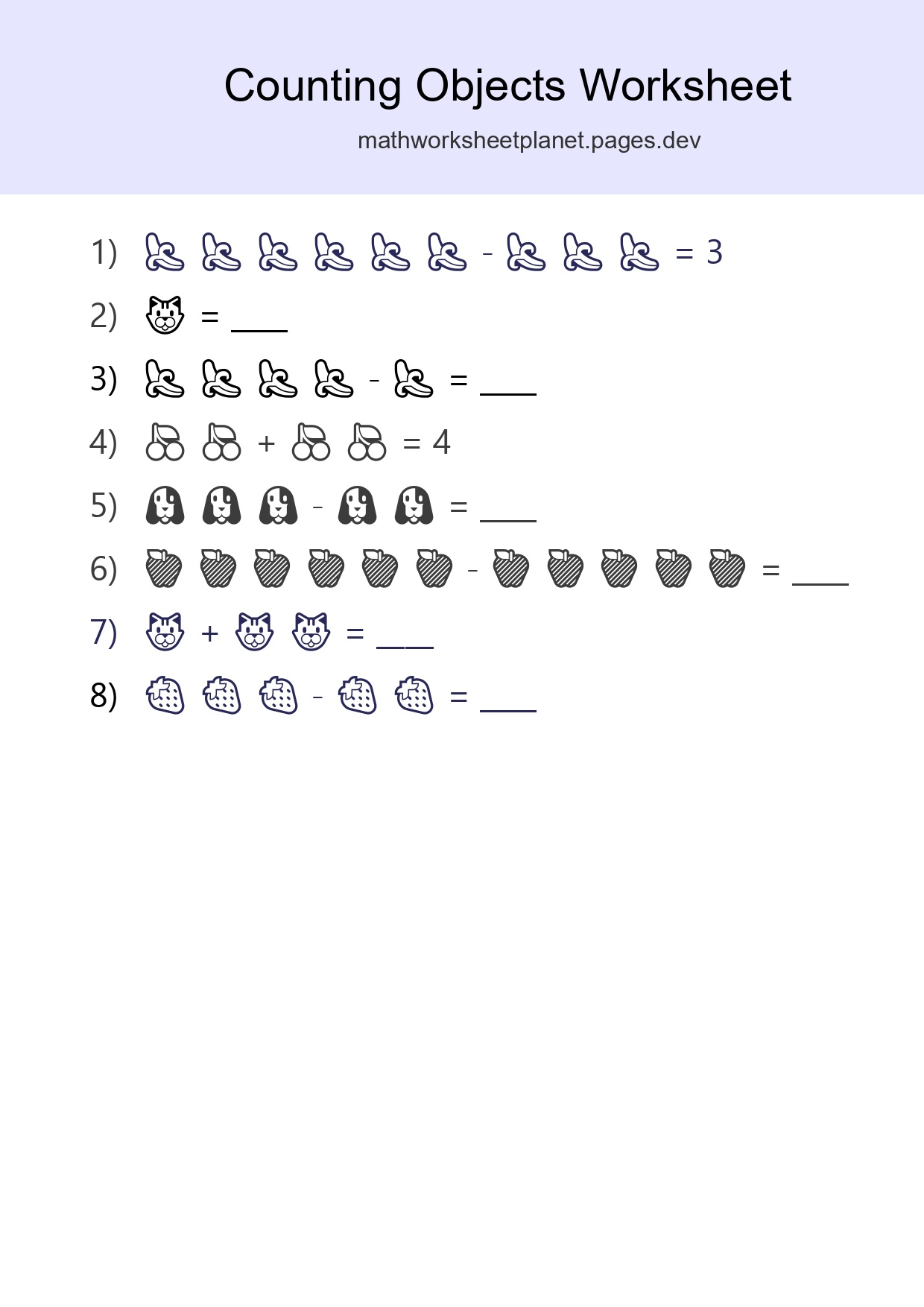 Free Counting Objects Worksheet For Kindergarten Printable - Part 163