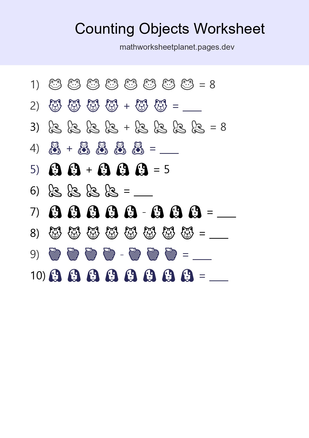 Free Counting Objects Worksheet For Kindergarten Printable - Part 263