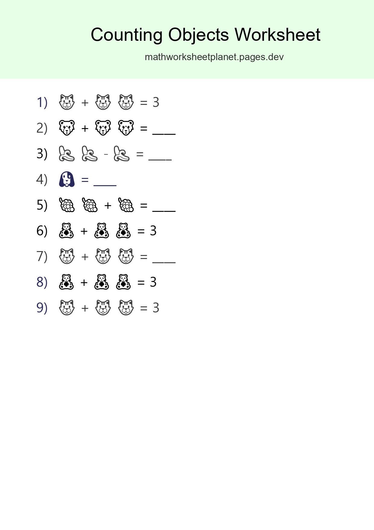 Free Counting Objects Worksheet For Pre-K - Part 253