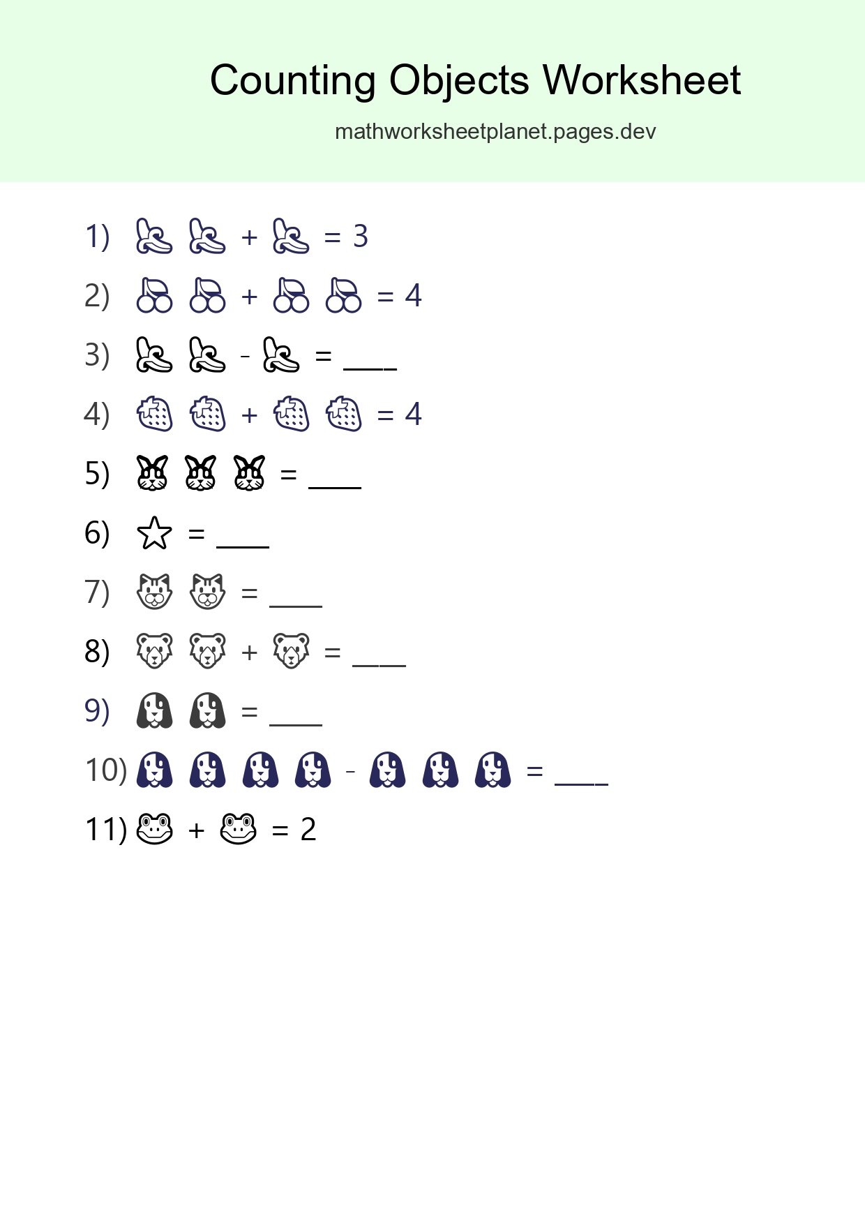 Free Counting Objects Worksheet For Pre-K Printable - Part 43