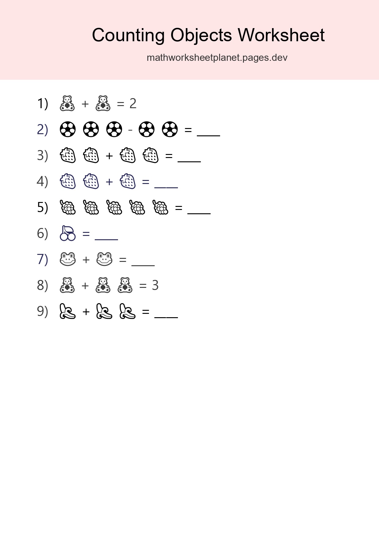 Learn Counting With Pictures Worksheet (Pre-K) - Part 123