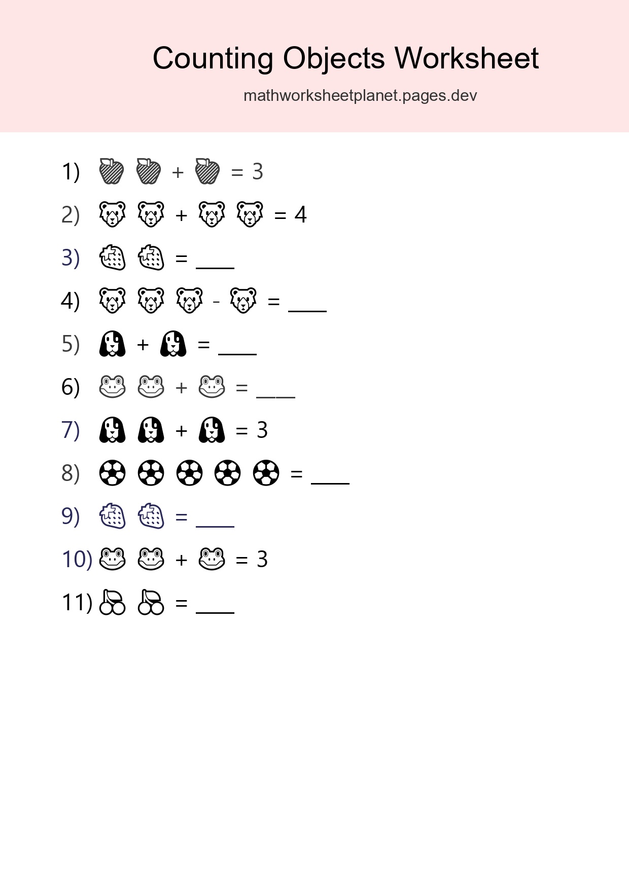 Learn Counting With Pictures Worksheet (Pre-K) - Part 273