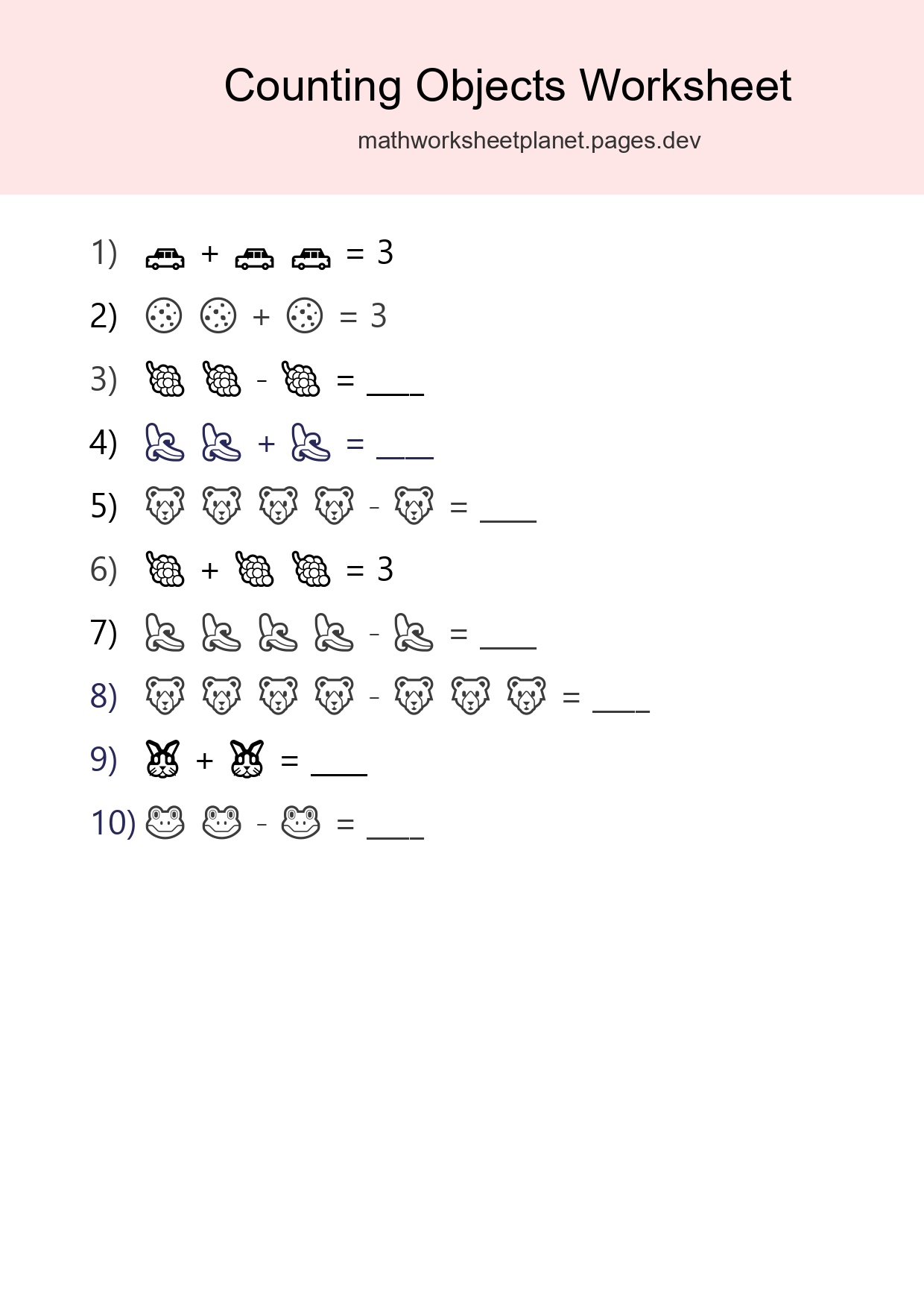 Learn Counting With Pictures Worksheet (Pre-K) - Part 93