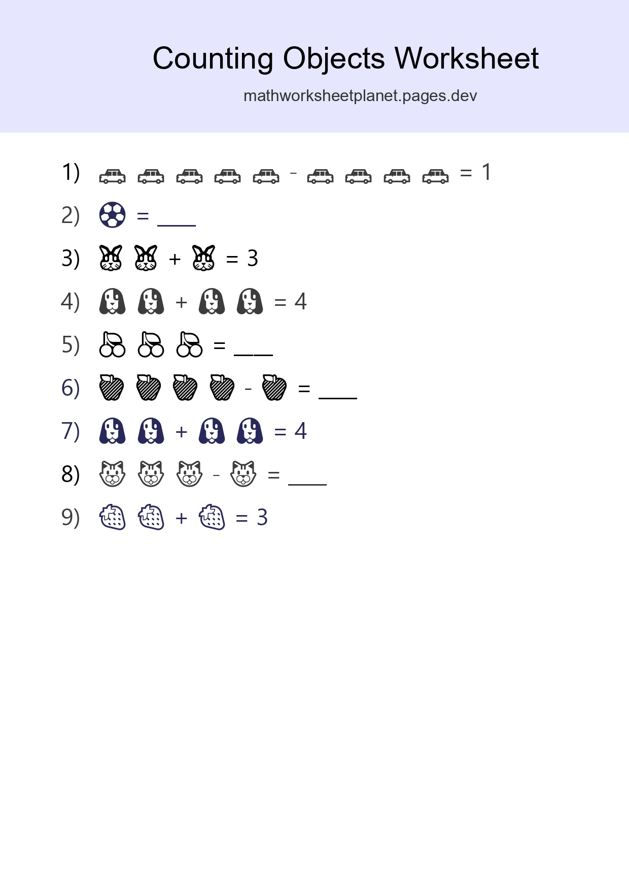 Pre-K Count The Objects Worksheet - Part 223